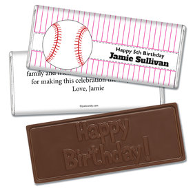 Birthday Personalized Embossed Chocolate Bar Baseball Party
