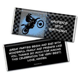 Birthday Personalized Chocolate Bar Motorcycle Motorcross Party