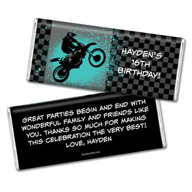Birthday Personalized Chocolate Bar Motorcycle Motorcross Party