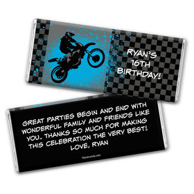 Birthday Personalized Chocolate Bar Wrappers Motorcycle Motorcross Party