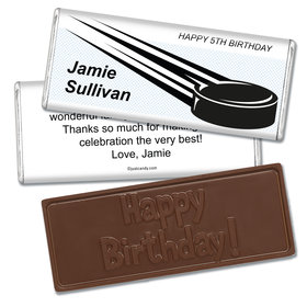 Birthday Personalized Embossed Chocolate Bar Hockey Puck