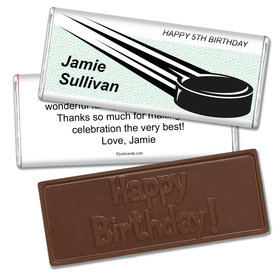 Birthday Personalized Embossed Chocolate Bar Hockey Puck