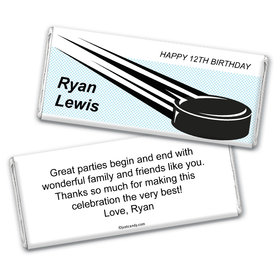 Birthday Personalized Chocolate Bar Wrappers Hockey Puck