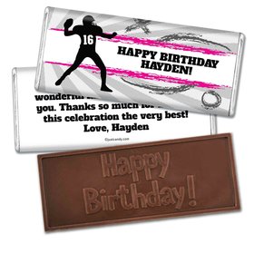 Birthday Personalized Embossed Chocolate Bar Football Quarterback