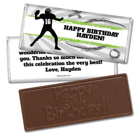 Birthday Personalized Embossed Chocolate Bar Football Quarterback