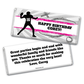 Birthday Personalized Chocolate Bar Wrappers Football Quarterback