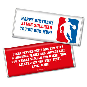 Birthday Personalized Chocolate Bar Basketball NBA Logo