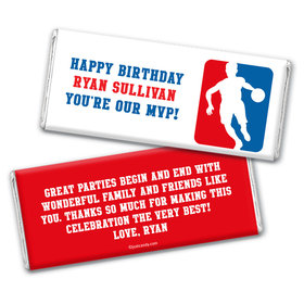 Birthday Personalized Chocolate Bar Wrappers Basketball NBA Logo