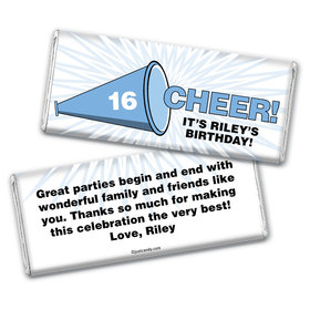 Birthday Personalized Chocolate Bar Wrappers Sweet 16 Cheer