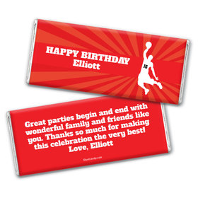 Birthday Personalized Chocolate Bar Wrappers Basketball Slam Dunk