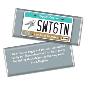 Birthday Personalized Chocolate Bar Sweet 16 License Plate