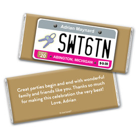 Birthday Personalized Chocolate Bar Wrappers Sweet 16 License Plate