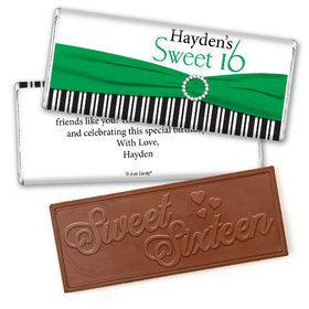 Birthday Personalized Embossed Chocolate Bar Glamour Stripes Sweet 16
