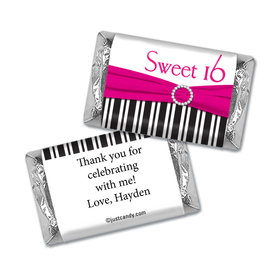Birthday Personalized Hershey's Miniatures Wrappers Glamour Stripes Sweet 16