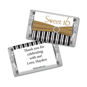 Birthday Personalized Hershey's Miniatures Wrappers Glamour Stripes Sweet 16