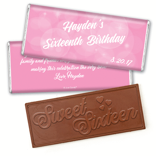 Birthday Personalized Embossed Chocolate Bar Bubbles & Dots