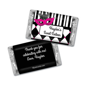 Birthday Personalized Hershey's Miniatures Wrappers Harlequin Masquerade