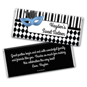 Birthday Personalized Chocolate Bar Wrappers Harlequin Masquerade