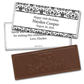 Birthday Personalized Embossed Chocolate Bar Jacquard Pattern