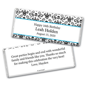 Birthday Personalized Chocolate Bar Wrappers Jacquard Pattern