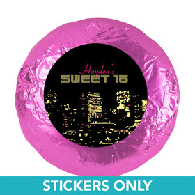 Birthday 1.25" Sticker City Night in Lights Skyline (48 Stickers)