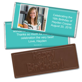 Birthday Personalized Embossed Chocolate Bar Photo & Message