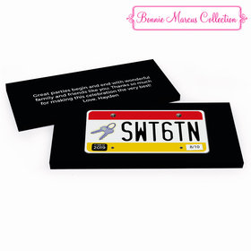 Deluxe Personalized Sweet 16 Birthday License Plate Hershey's Chocolate Bar in Gift Box