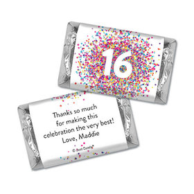 Personalized Birthday Hershey's Miniatures Wrappers Sweet 16 Confetti Burst