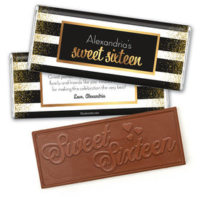 Personalized Sweet 16 Uptown Glitz Embossed Chocolate Bar & Wrapper