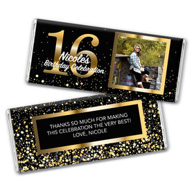 Personalized Milestone Elegant Birthday Bash 16 Chocolate Bar & Wrapper