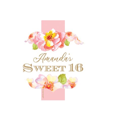 Personalized Sweet 16 Birthday Flowers Quatrefoil Sticker for Bento Box