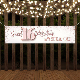 Personalized Birthday Sweet 16 Confetti Celebration Banner