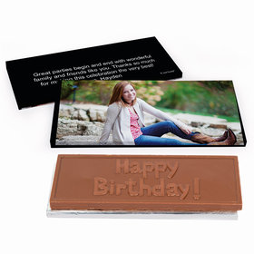 Deluxe Personalized Sweet 16 Birthday Full Photo Chocolate Bar in Gift Box