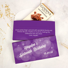 Deluxe Personalized Sweet 16 Godiva Chocolate Bar in Gift Box