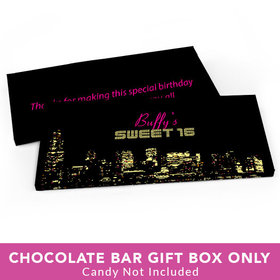 Deluxe Personalized Sweet 16 Birthday City Lights Candy Bar Favor Box