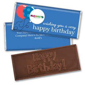 Personalized Birthday Add Your Logo Balloons Embossed Chocolate Bar & Wrapper