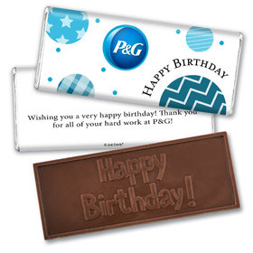 Personalized Birthday Add Your Logo Circles Embossed Chocolate Bar & Wrapper