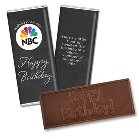 Personalized Birthday Add Your Logo Script Embossed Chocolate Bar & Wrapper
