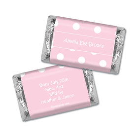 Baby Girl Announcement Personalized Hershey's Miniatures Polka Dots