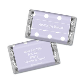 Baby Girl Announcement Personalized Hershey's Miniatures Wrappers Polka Dots