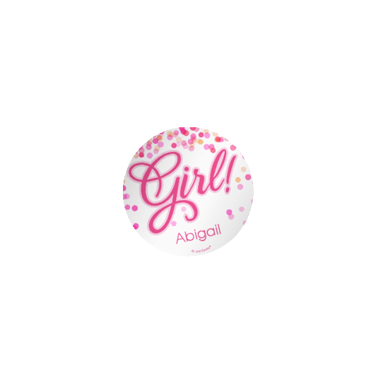Personalized Birth Announcement It's A Girl Confetti 2" Stickers for Fun Size Packets
