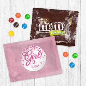 Personalized Girl Birth Announcement It's a Girl Bubbles Milk Chocolate M&Ms