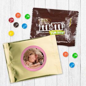 Personalized Girl Birth Announcement Hello World Milk Chocolate M&Ms