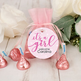 Personalized It's a Girl Hershey's Kisses Organza Bag