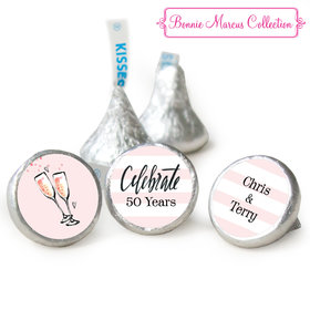 Bonnie Marcus Collection Cheers to the Years Anniversary Stickers - Custom Kisses Candy Assembled Kisses