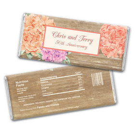 Bonnie Marcus Collection Personalized Chocolate Bar Wrappers Chocolate and Wrapper Blooming Joy Anniversary Party Favor
