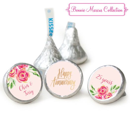 Bonnie Marcus Collection In the Pink Personalized Anniversary Stickers for Kisses Assembled Kisses