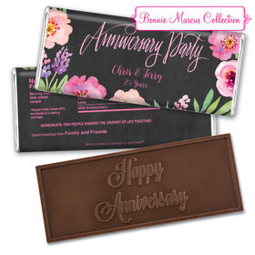 Bonnie Marcus Collection Personalized Embossed Chocolate Bar Chocolate & Wrapper Floral Embrace Anniversary Favors