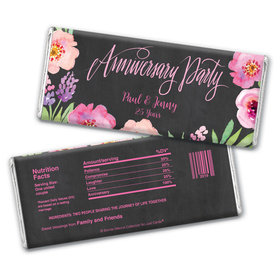 Bonnie Marcus Collection Personalized Chocolate Bar Wrappers Chocolate & Wrapper Floral Embrace Anniversary Favors