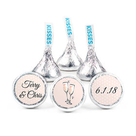 Personalized Bonnie Marcus Anniversary Bubbly Party Pink Hershey's Kisses